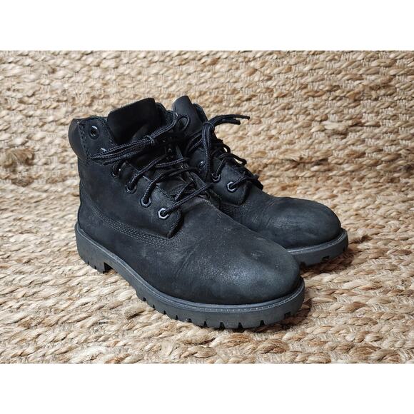 Timberland 6” Premium Waterproof Black Boots Youth Boys Size 2 Winter Outdoor - Picture 5 of 11